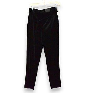 JL Jules & Leopold Pull On Slim Leg Black Velour Pants Size S